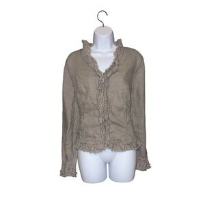 Y2K INC International Concepts Gray Ruffled Jacket Womens Size XL